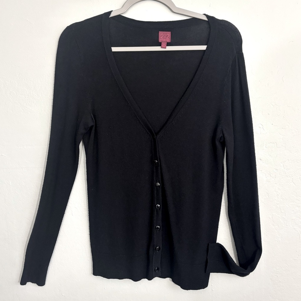 212 Collection slim fit black lightweight cardigan XS